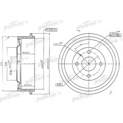 Photo Brake Drum PATRON PDR1056