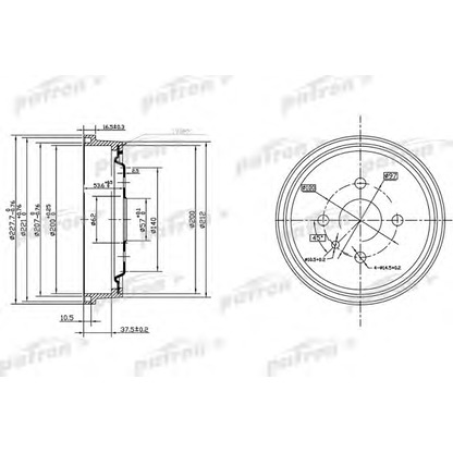 Photo Brake Drum PATRON PDR1118