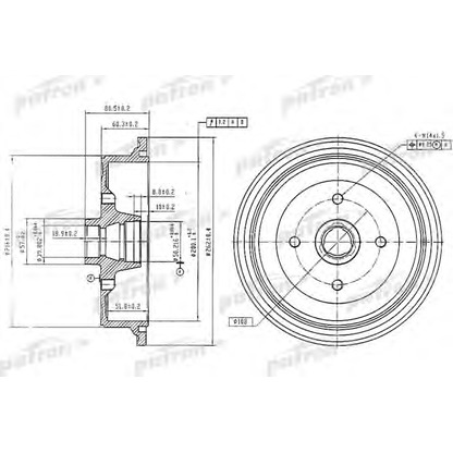 Foto Tamburo freno PATRON PDR1198