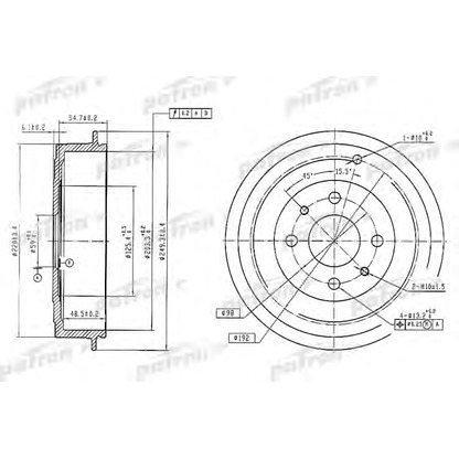 Foto Tamburo freno PATRON PDR1225