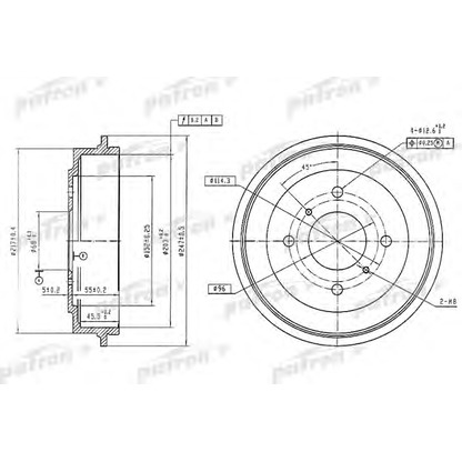 Photo Tambour de frein PATRON PDR1256