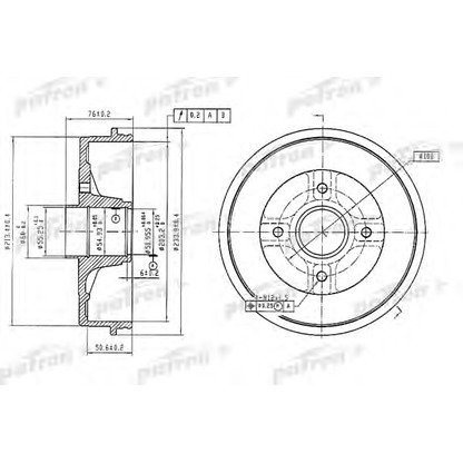 Photo Tambour de frein PATRON PDR1353