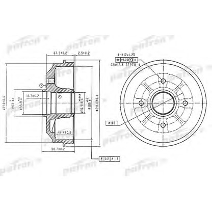 Foto Tamburo freno PATRON PDR1370