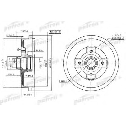 Photo Brake Drum PATRON PDR1404