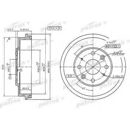 Foto Tamburo freno PATRON PDR1546