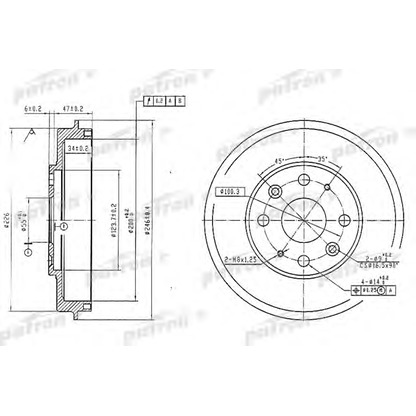 Foto Tamburo freno PATRON PDR1573