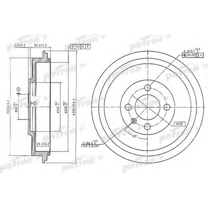 Photo Brake Drum PATRON PDR1615