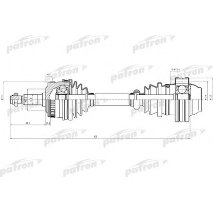 Photo Joint Kit, drive shaft PATRON PDS0185