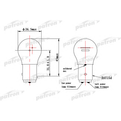 Foto Glühlampe, Blinkleuchte PATRON PLP215W