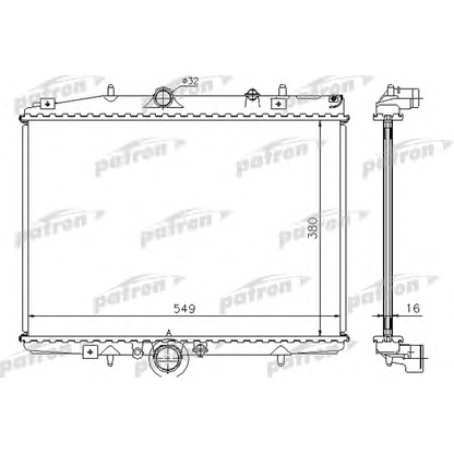 Фото Радиатор, охлаждение двигателя PATRON PRS3412
