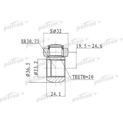 Фото Муфта с шипами, приводной вал PATRON PTD002