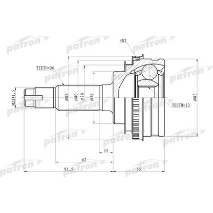 Photo Jeu de joints, arbre de transmission PATRON PCV4006