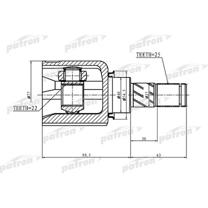 Photo Jeu de joints, arbre de transmission PATRON PCV1405