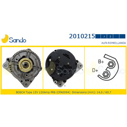 Zdjęcie Alternator SANDO 20102152