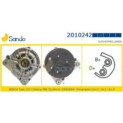 Photo Alternator SANDO 20102421