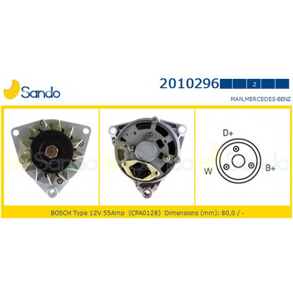 Zdjęcie Alternator SANDO 20102962