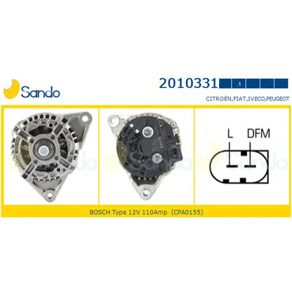 Zdjęcie Alternator SANDO 20103311