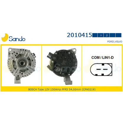 Photo Alternator SANDO 20104151