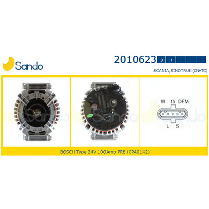 Zdjęcie Alternator SANDO 20106230