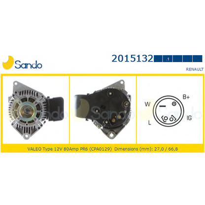 Zdjęcie Alternator SANDO 20151321