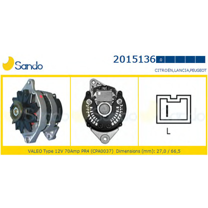 Foto Alternador SANDO 20151360