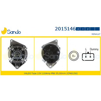 Zdjęcie Alternator SANDO 20151461