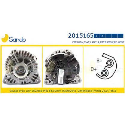 Foto Dispositivo ruota libera alternatore SANDO 20151650