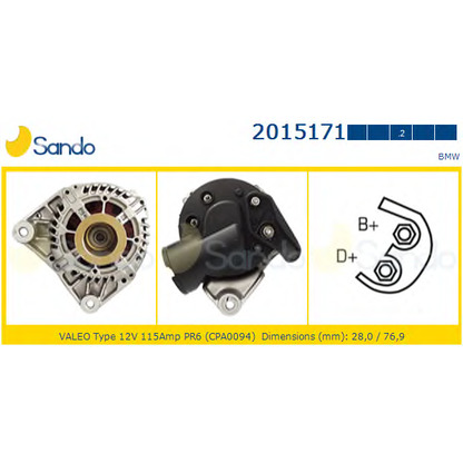 Zdjęcie Alternator SANDO 20151712