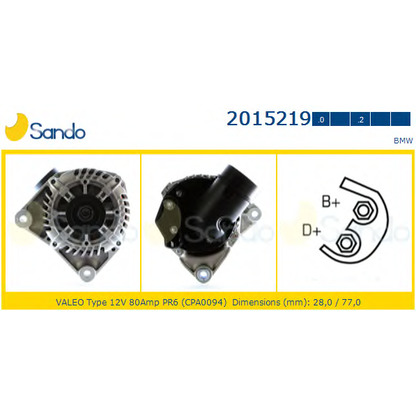 Photo Alternator SANDO 20152190