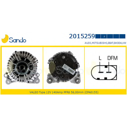 Zdjęcie Alternator SANDO 20152591