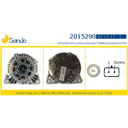 Foto Alternatore SANDO 20152901