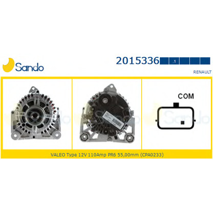 Zdjęcie Alternator SANDO 20153361