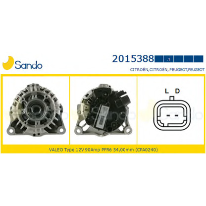 Photo Alternator SANDO 20153881