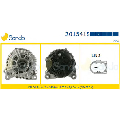 Photo Alternator SANDO 20154181