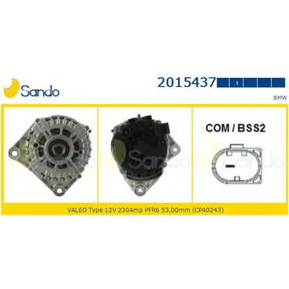 Zdjęcie Alternator SANDO 20154371