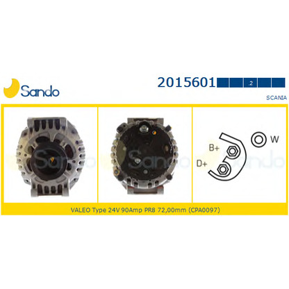 Zdjęcie Alternator SANDO 20156012