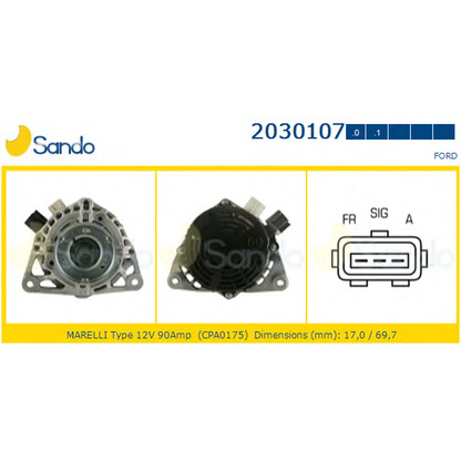 Zdjęcie Alternator SANDO 20301070