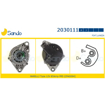 Zdjęcie Alternator SANDO 20301111