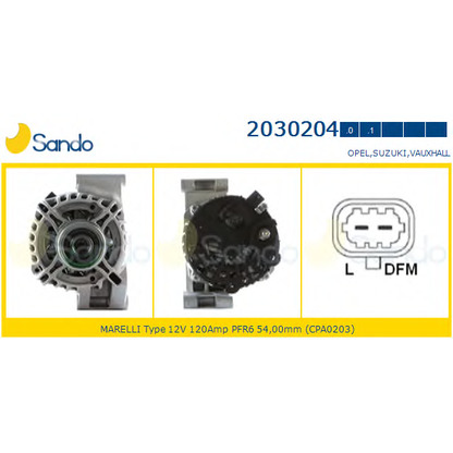 Photo Alternator SANDO 20302040