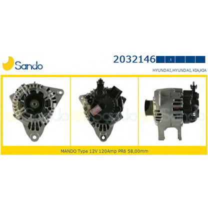 Zdjęcie Alternator SANDO 20321461