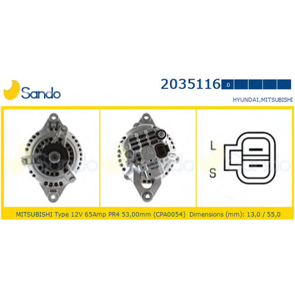 Zdjęcie Alternator SANDO 20351160