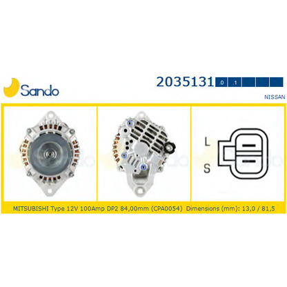 Photo Alternator SANDO 20351311