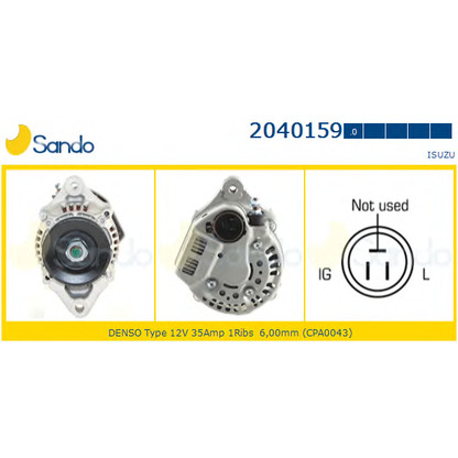 Zdjęcie Alternator SANDO 20401590