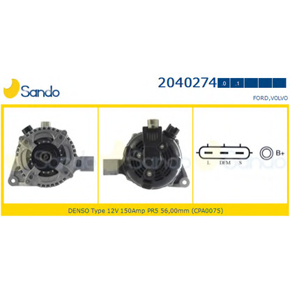 Photo Alternator SANDO 20402741