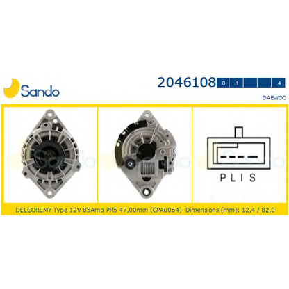 Zdjęcie Alternator SANDO 20461084