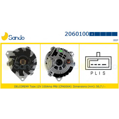 Zdjęcie Alternator SANDO 20601000