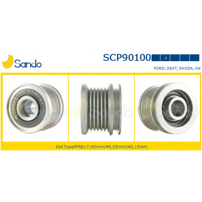 Zdjęcie Koło pasowe,  alternator SANDO SCP901001
