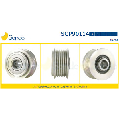 Foto Puleggia cinghia, Alternatore SANDO SCP901141