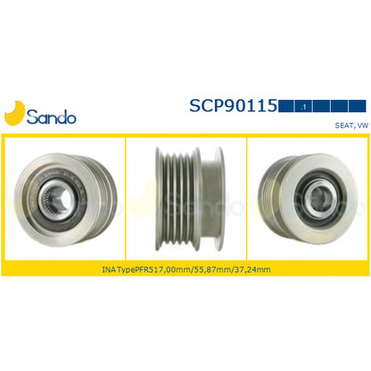 Zdjęcie Koło pasowe,  alternator SANDO SCP901151