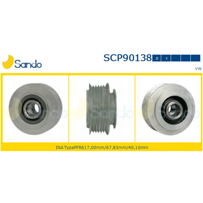 Zdjęcie Koło pasowe,  alternator SANDO SCP901381